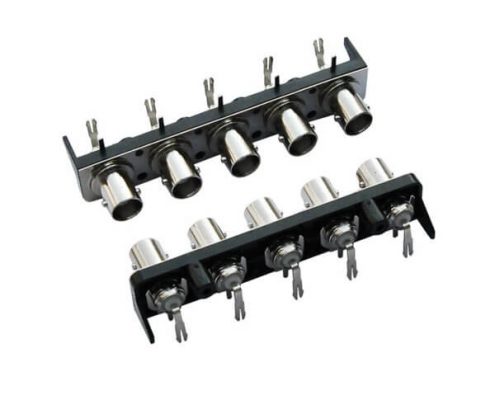 bnc高清视频连接器 黑色塑胶外壳 弯式母头 PCB电路板