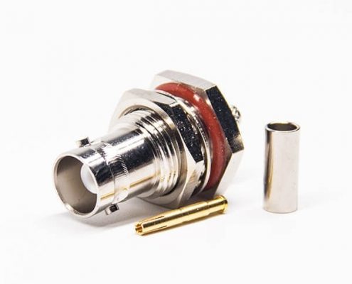 压接型电连接器防水直式穿墙BNC射频同轴接线