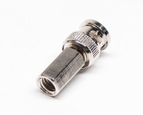 BNC公头同轴连接器器插头螺母紧锁接线