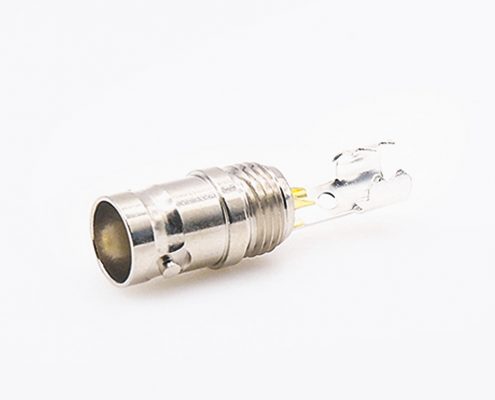BNC焊接连接器母头直式75Ω带弹簧后锁穿墙用于SYV-50-5-1接线