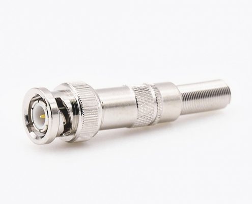BNC连接器公头直式接线焊接带弹簧用于SYV-50-4