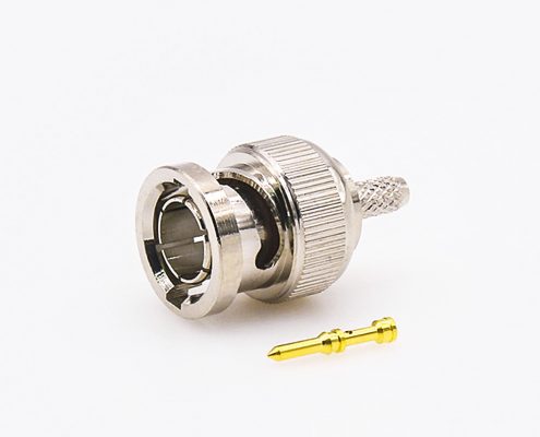 SYV-75-4的BNC连接器公头75Ω直式接线压接