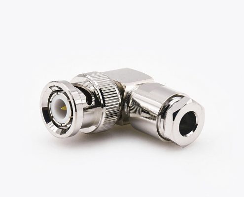 RG58/RG142弯式BNC连接器公头接线螺母锁紧
