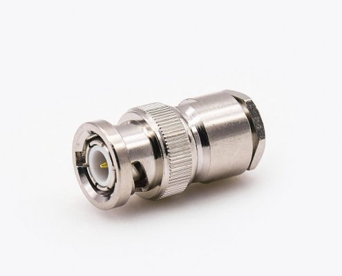 BNC螺纹连接器公头直接线螺母锁紧用于5D-FB