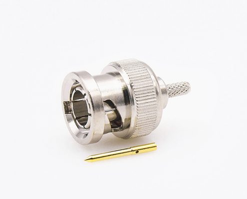 接线连接器BNC公头75Ω直线压接用于RG174/RG316