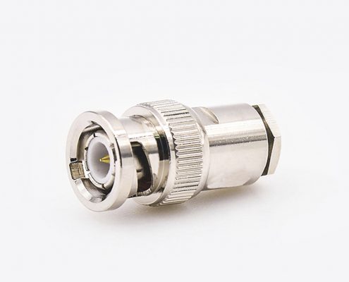 BNC耦合螺丝固定用于RG58/RG142的直式公头连接器接线螺母锁紧