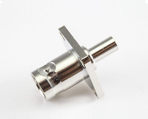 用于RG174/RG316的4孔法兰BNC连接器母头直式焊接