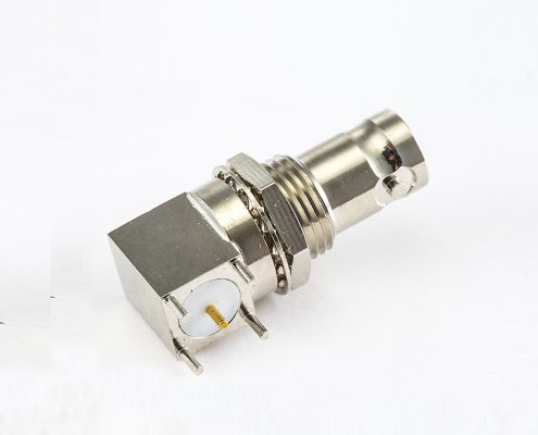 BNC连接器弯插75Ω面板安装前锁穿墙PCB
