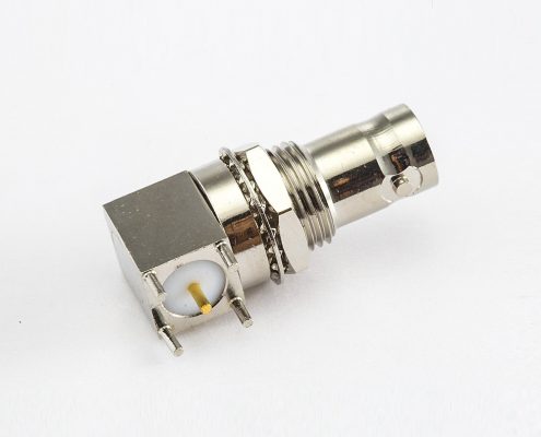 BNCPCB安装连接器母头弯插面板安装前锁穿墙50Ω