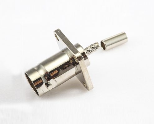 BNC母头直式带法兰压接RG174/RG316电缆
