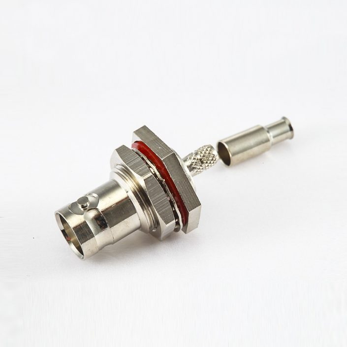 BNC连接器直母头式带螺母压接RG174/RG316电缆 BNC连接器直母头式带螺母压接RG174/RG316电缆