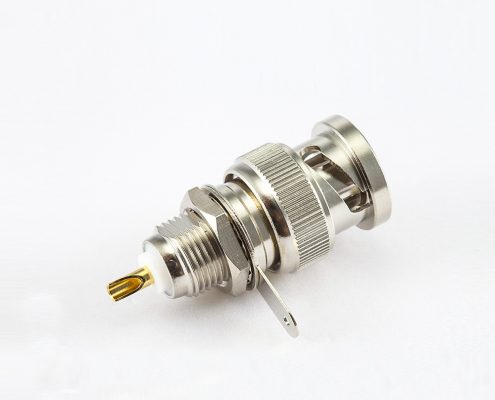 公头BNC连接器直式螺母安装式座子