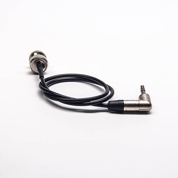 BNC转3.5mm线75ohm BNC直式公头转纽崔克90度3.5mm接头接RG174线40CM BNC转3.5mm线75ohm BNC直式公头转纽崔克90度3.5mm接头接RG174线40CM