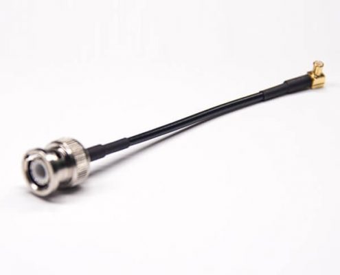 BNC转接线直式公头50欧姆转MCX弯式公头接RG316线