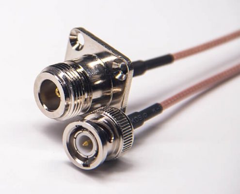 n母头四方连接器转bnc直式公头射频线