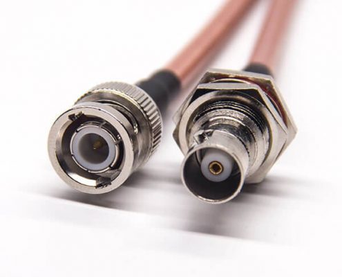 同轴电缆接头BNC 180度公头转BNC180度母头接RG142