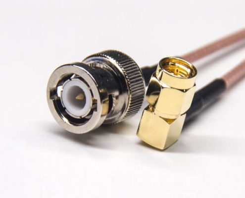 SMA转BNC同轴线材SMA公头90度转BNC公头180度接RG316