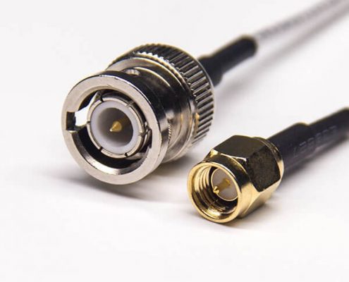 直插式SMA公头转BNC直式公头同轴线缆接RG316